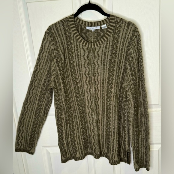 eight eight eight Sweaters - eight eight eight Multi-Green Crew Neck Split Hem Cotton Tunic Sweater. Size XL.